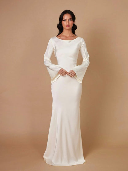 Satin Bell Sleeve Maxi Dress