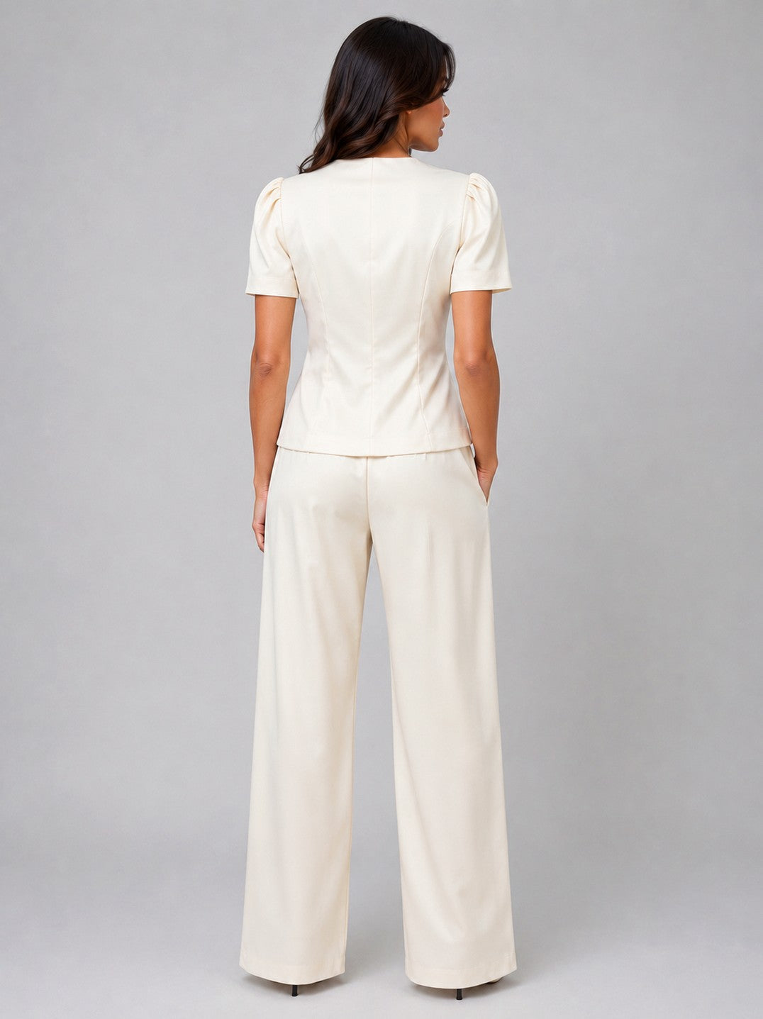Satin Button Front Two Piece Set