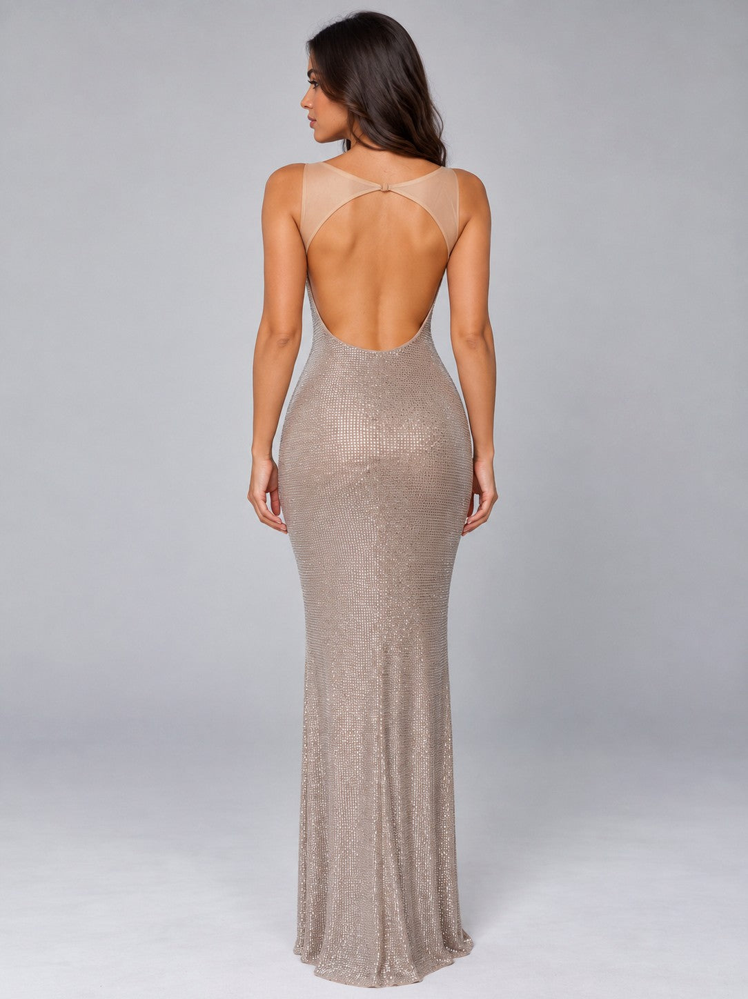Sequin Square Neck Maxi Dress