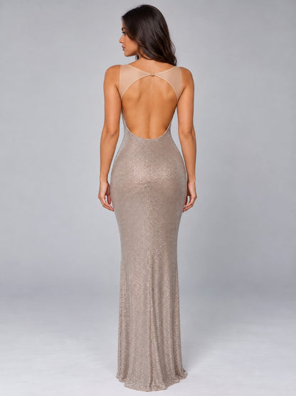 Sequin Square Neck Maxi Dress