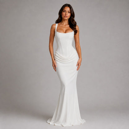 Square Neck Corset Maxi Dress