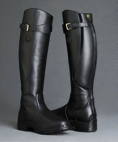 Suede Lug Sole Riding Boots