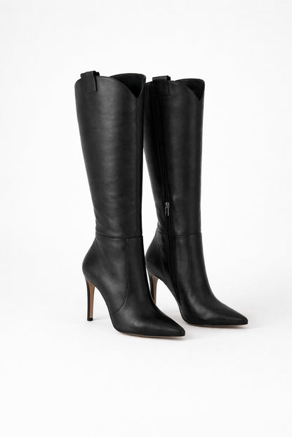 Suede Pointed Toe Knee High Boots