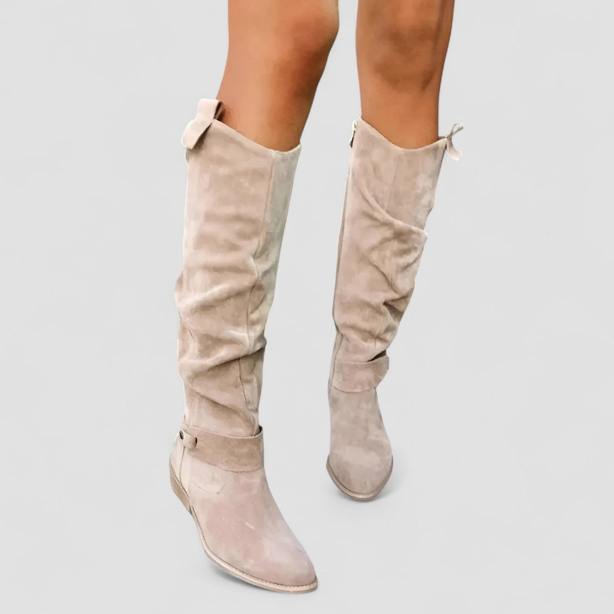 Suede Slouchy Knee High Boots