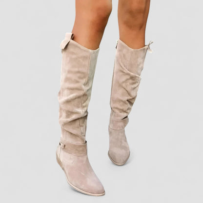 Suede Slouchy Knee High Boots