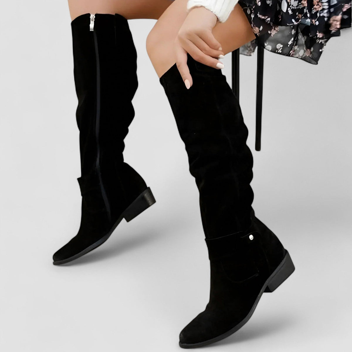 Suede Slouchy Knee High Boots