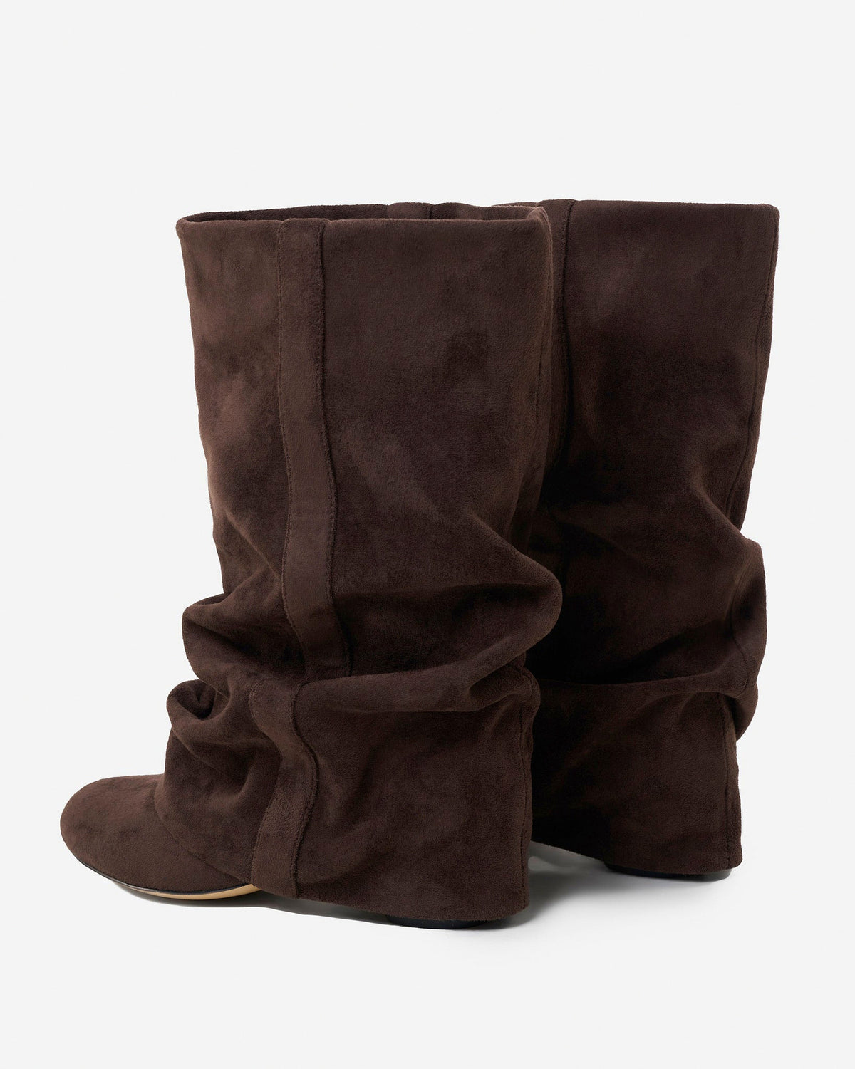 Suede Wedge Slouch Boots