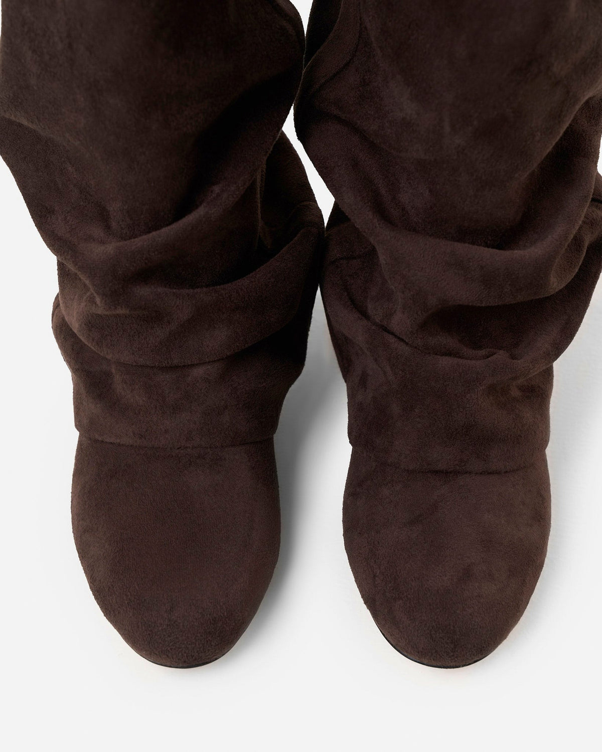 Suede Wedge Slouch Boots