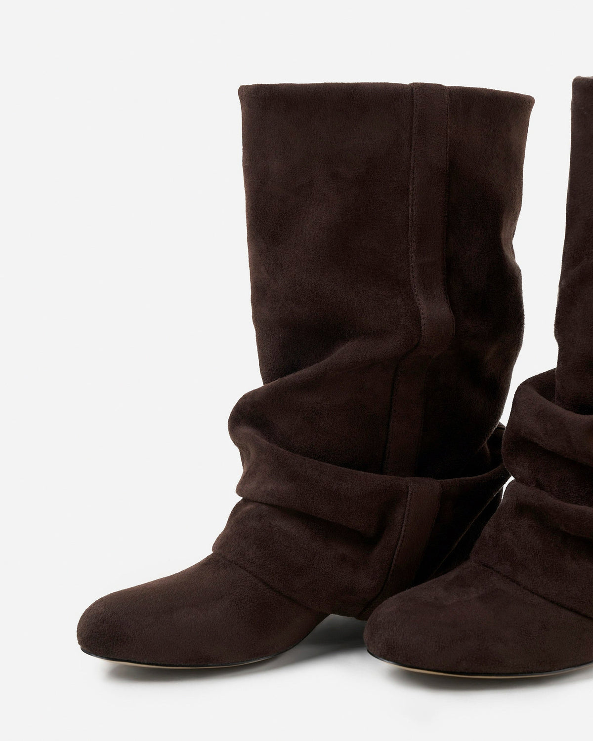 Suede Wedge Slouch Boots