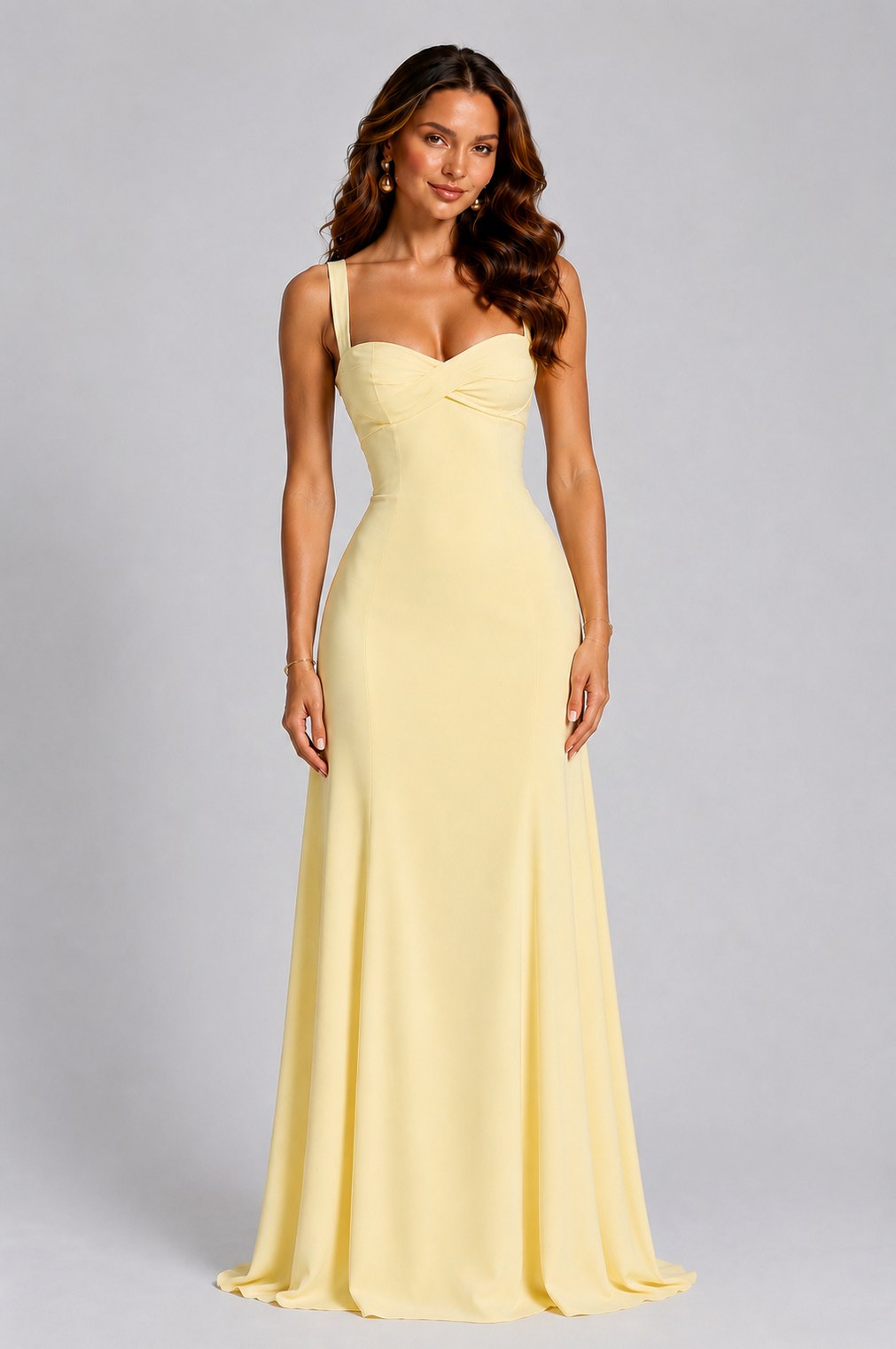 Sweetheart Twist Front Maxi Dress