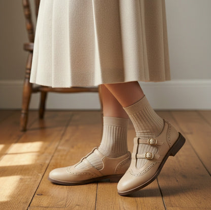 T Strap Buckle Flat Mary Janes
