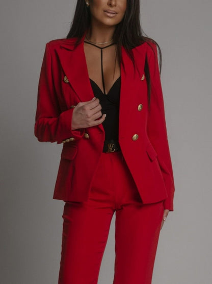 Tailored Long Sleeve Double Breasted Blazer