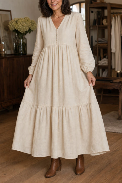 Tiered Long Sleeve Maxi Dress