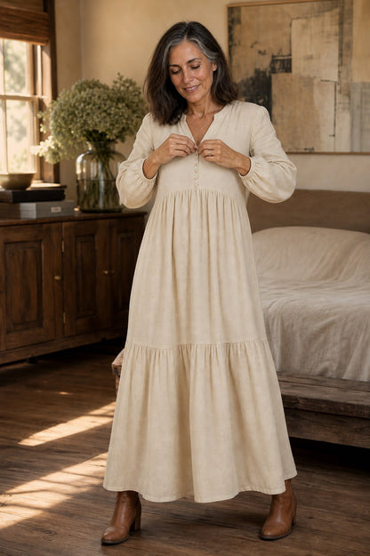 Tiered Long Sleeve Maxi Dress