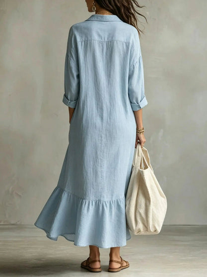 Tiered Maxi Shirt Dress