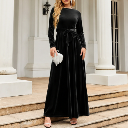 Velvet Long Sleeve Maxi Dress