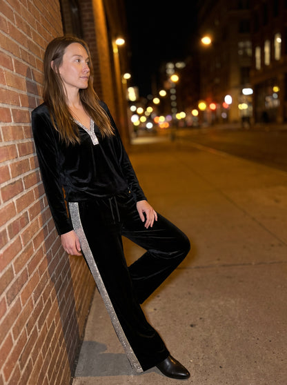 Velvet Long Sleeve Two Piece Set