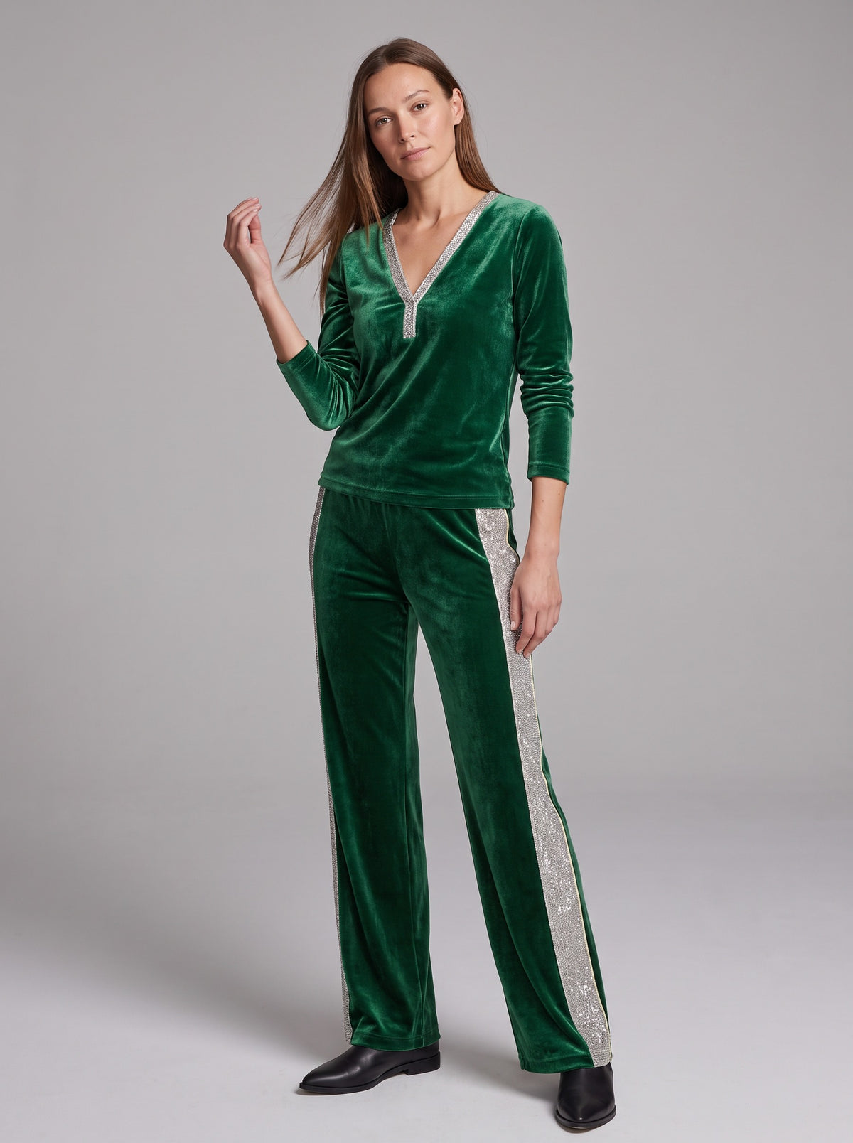 Velvet Long Sleeve Two Piece Set