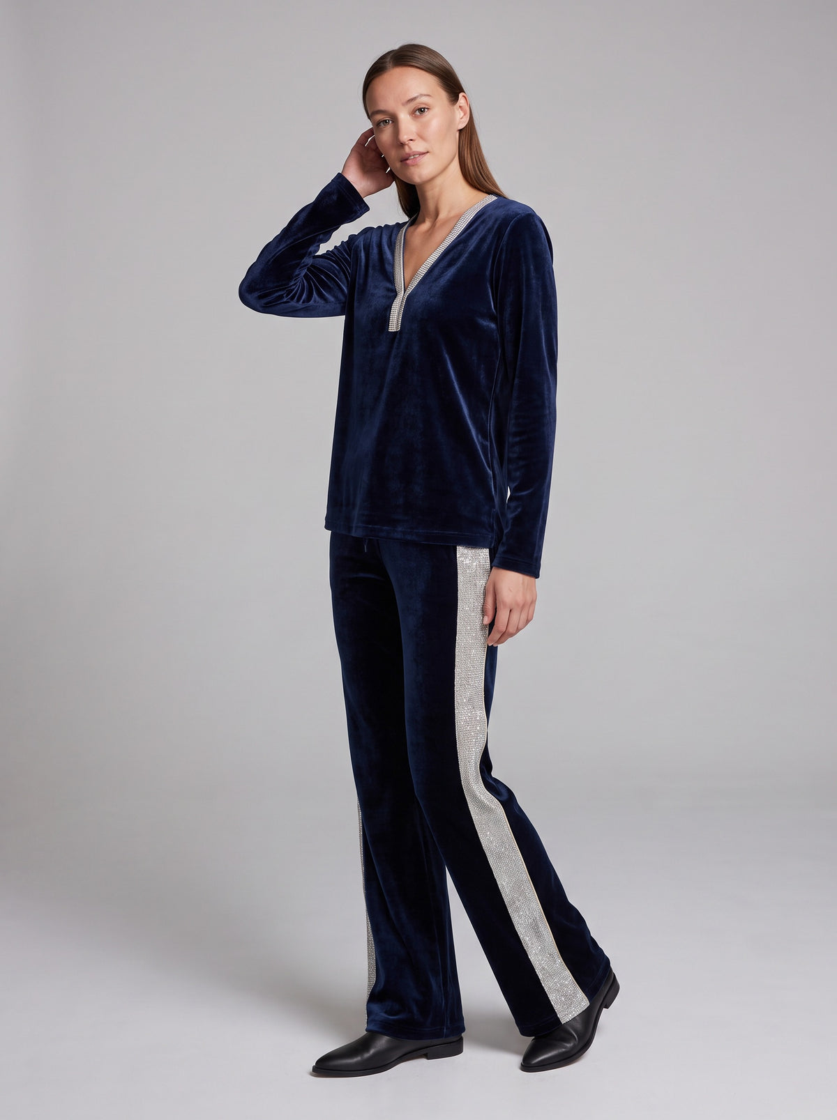 Velvet Long Sleeve Two Piece Set