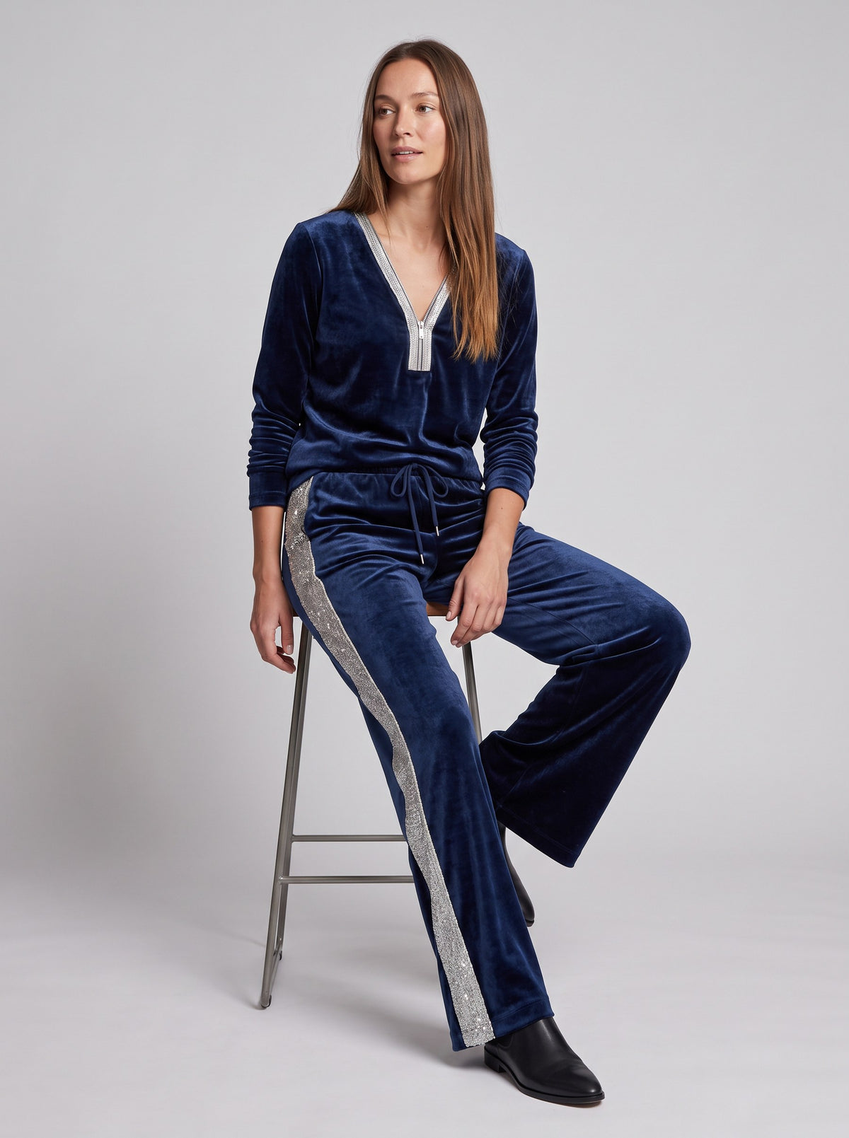 Velvet Long Sleeve Two Piece Set