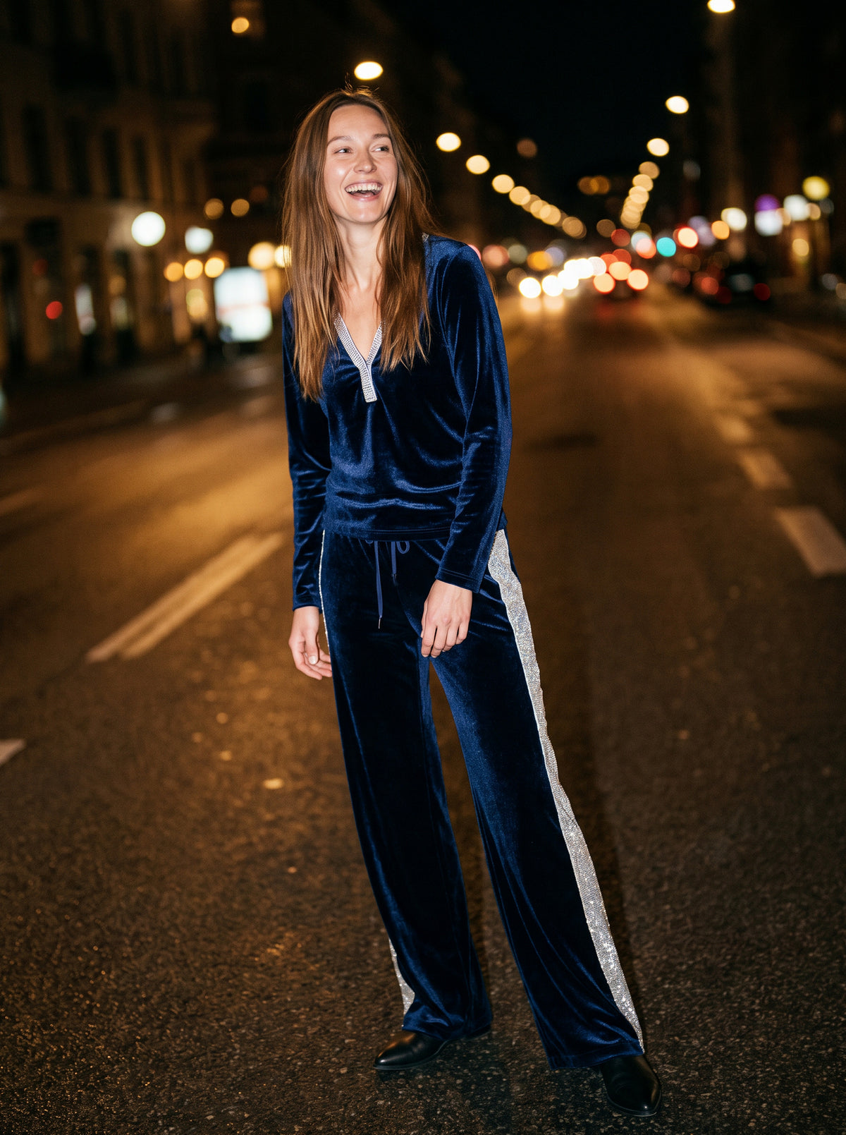 Velvet Long Sleeve Two Piece Set