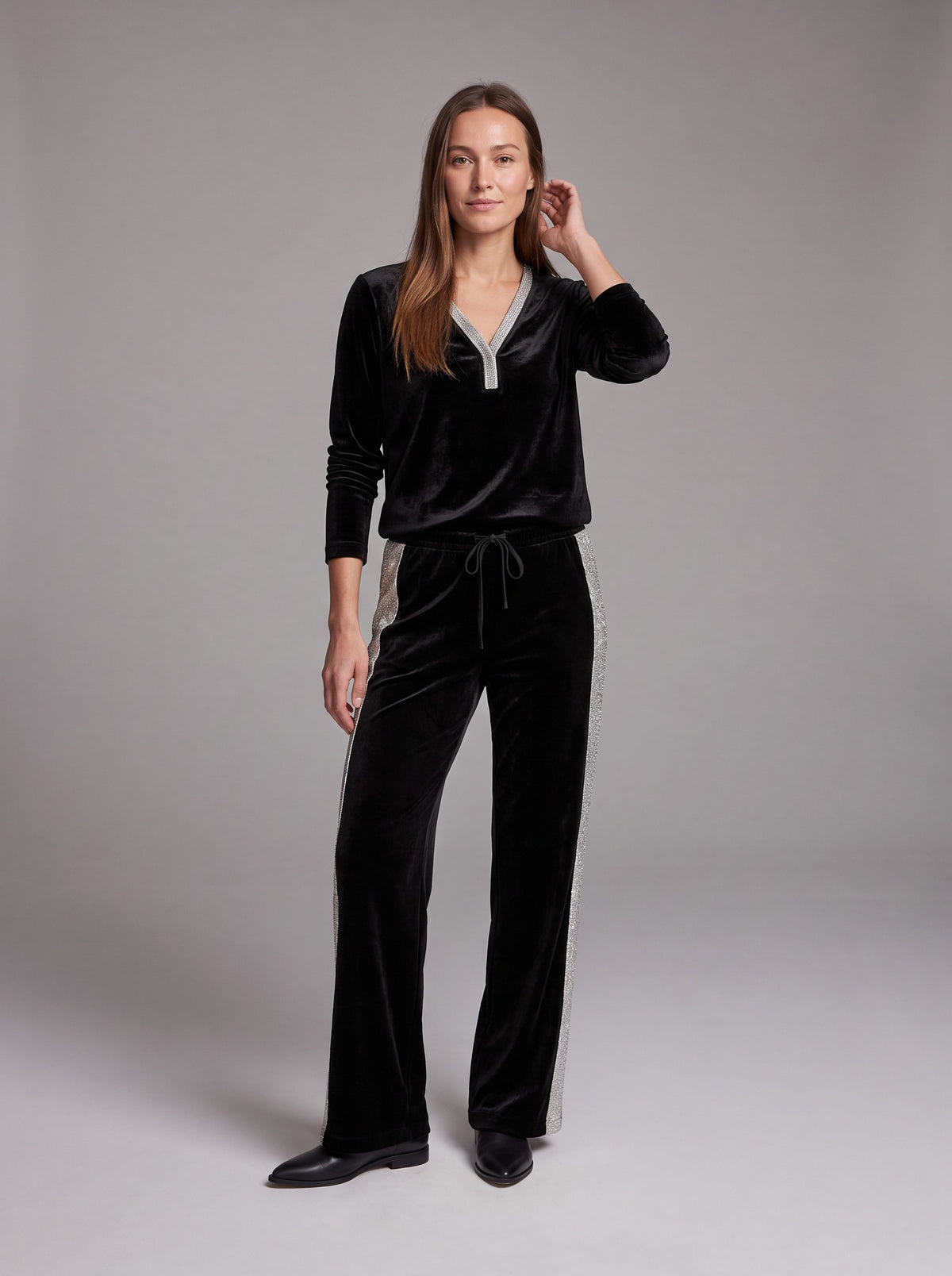 Velvet Long Sleeve Two Piece Set