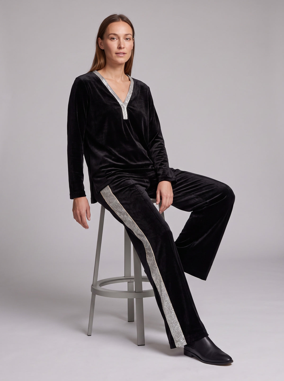 Velvet Long Sleeve Two Piece Set