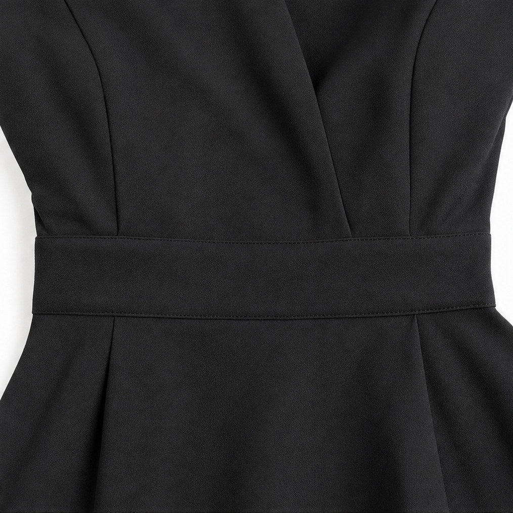 Wrap Notch Collar Midi Dress