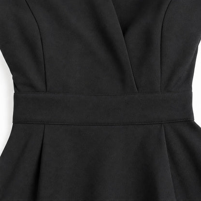 Wrap Notch Collar Midi Dress